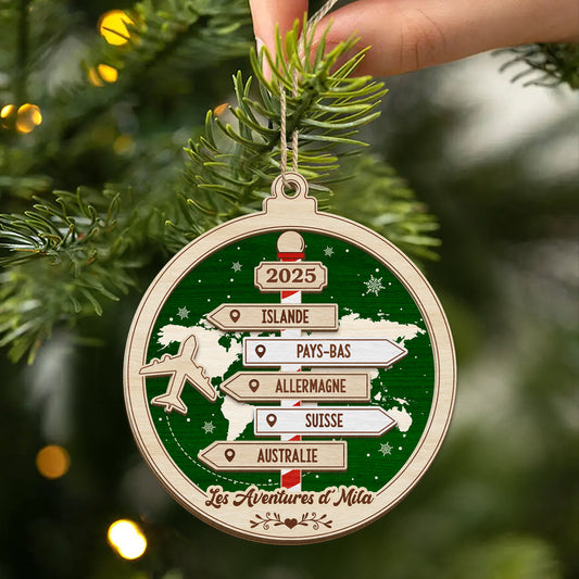 5459OFR2 ornement noel ceramique personnalise voyage femme mes aventures 5459ottzr