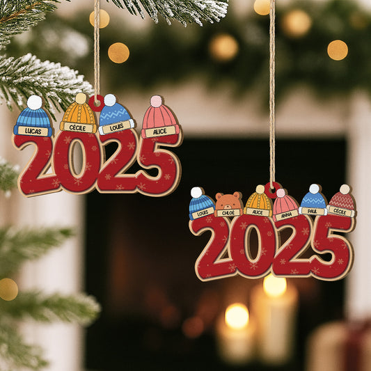 5465OFR2 ornement en bois a 1 couche personnalise famille bonnet famille 5465otqti