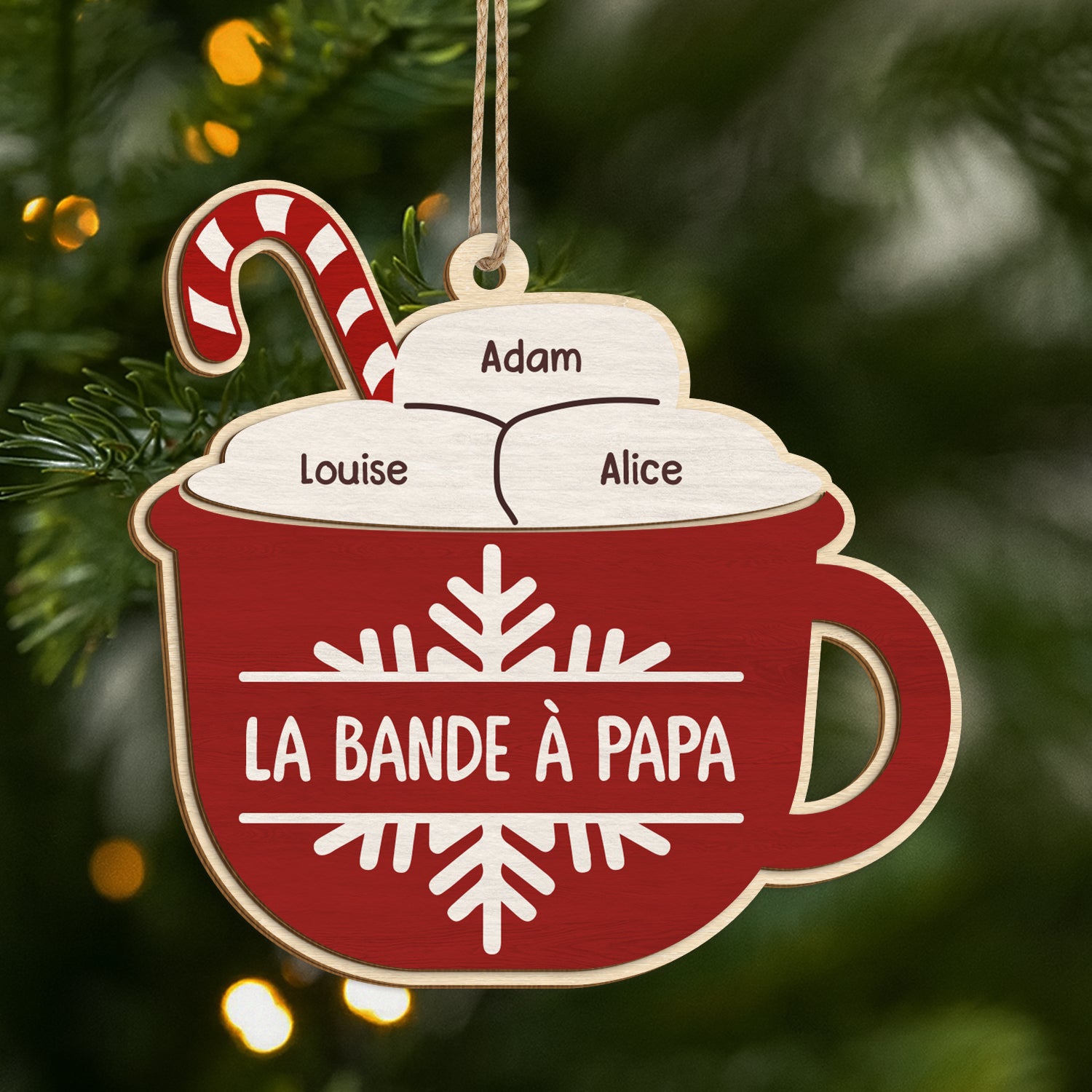 5472OFR1 ornement en bois a 1 couche personnalise la bande a papa version chocolat chaud 5472o_8eef2521 a260 4b58 b827 5a47e0e00403