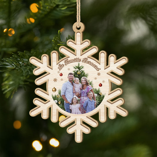 5479OFR1 ornement noel en bois a 1 couche personnalise famille notre famille neige 5479okqqi