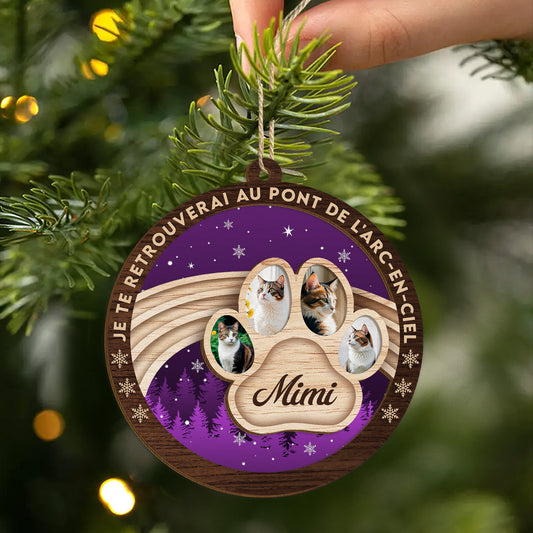 5491OFR2 ornement noel en bois a 2 couches commemoratif personnalise je te retrouverai au pont de larc en ciel 5491o6hqc