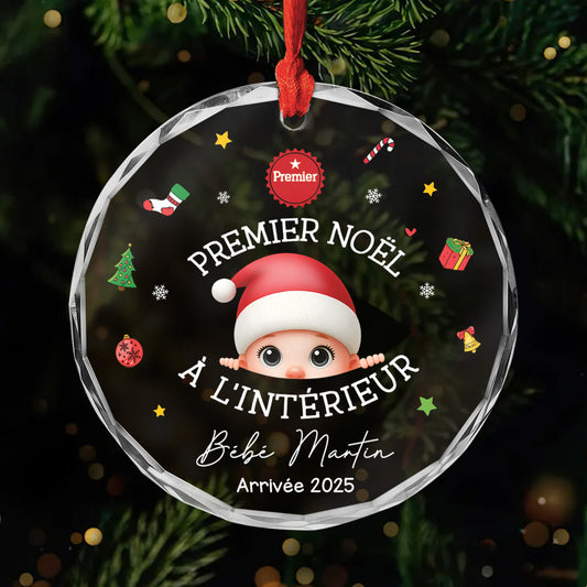5492OFR1 ornement noel en verre personnalise enfant mon premier noel a linterieur 5492o6ltk