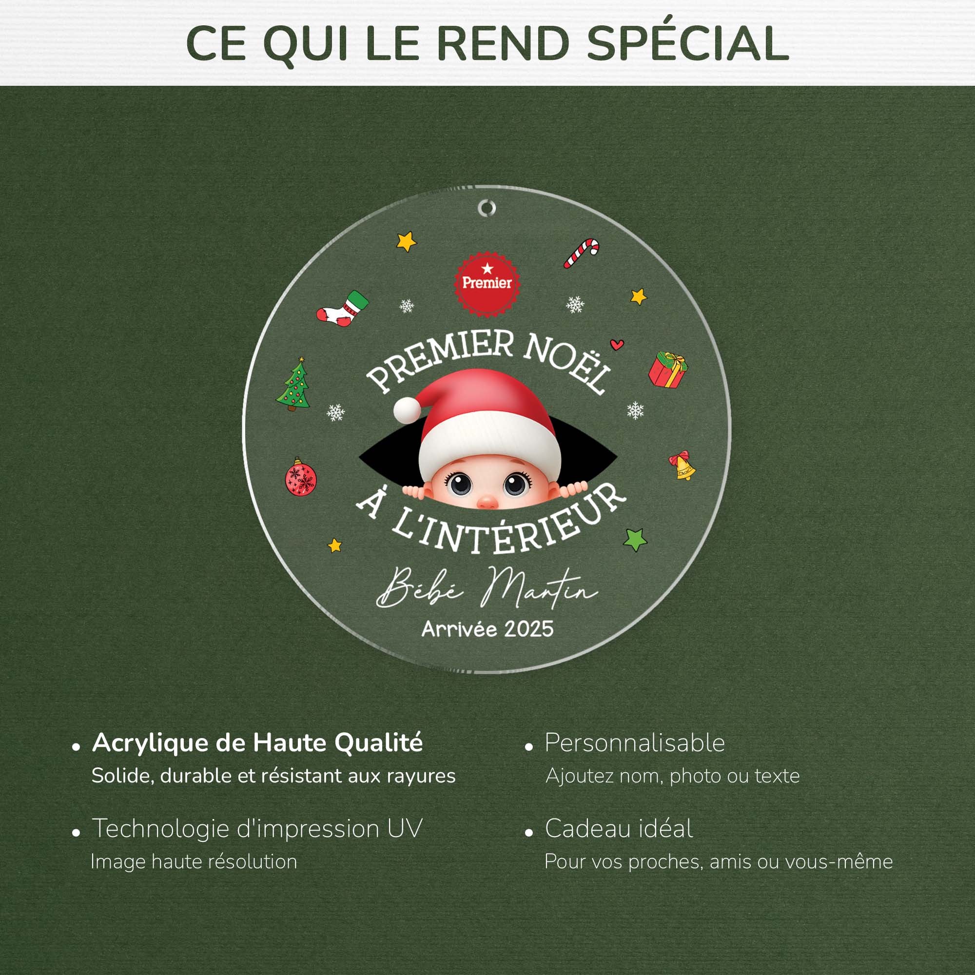 5492OFR4 ornement noel en acrylique personnalise enfant mon premier noel a linterieur 5492o6ltk