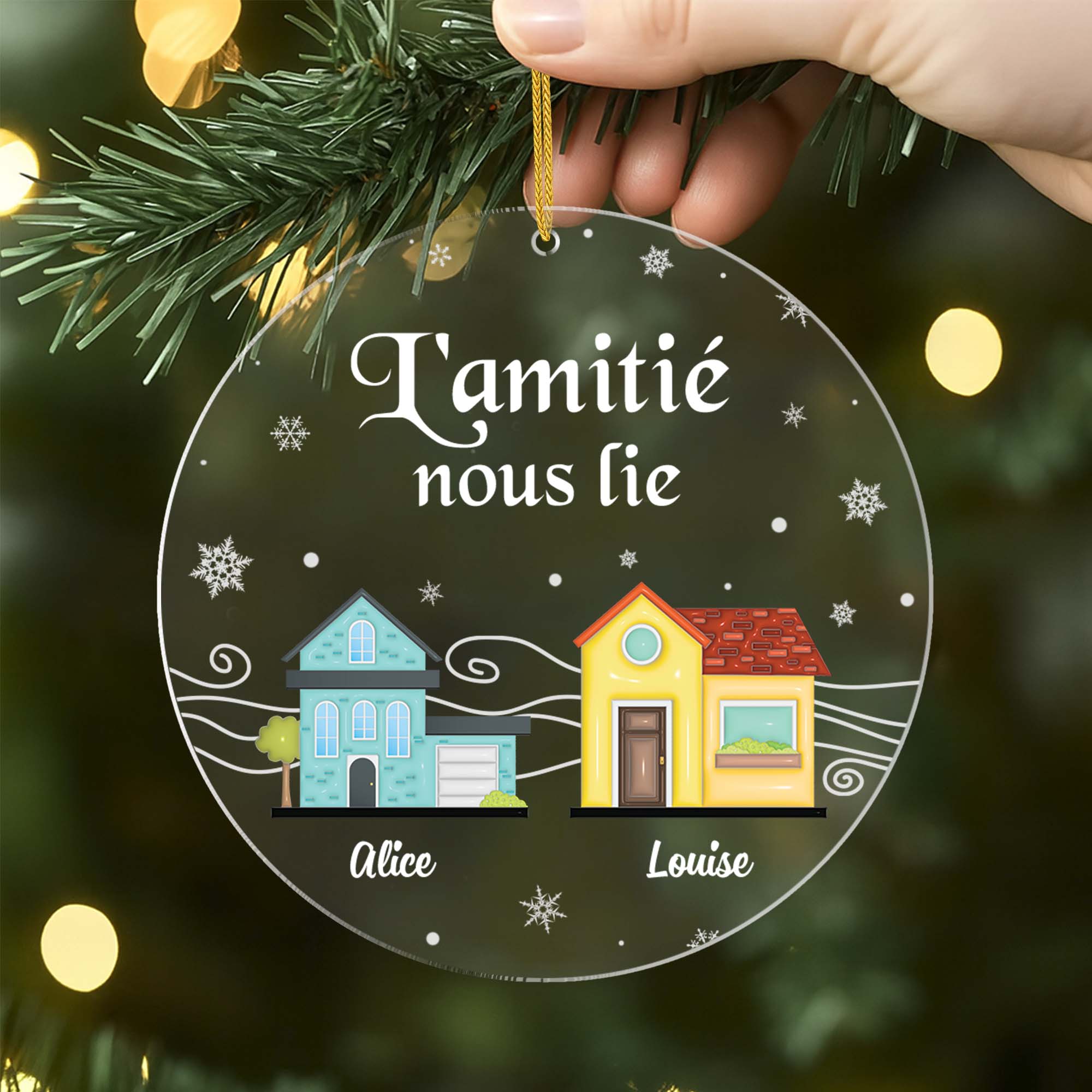 5495OFR2 ornement noel en acrylique personnalise pour ami lamitie nous lie 5495o6tnf