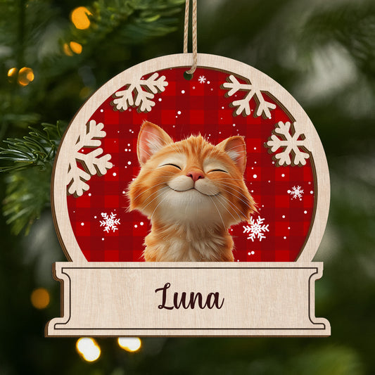 5510OFR1 ornement noel en bois a 2 couches personnalise mon petit chat noel version 3d 5510okzad