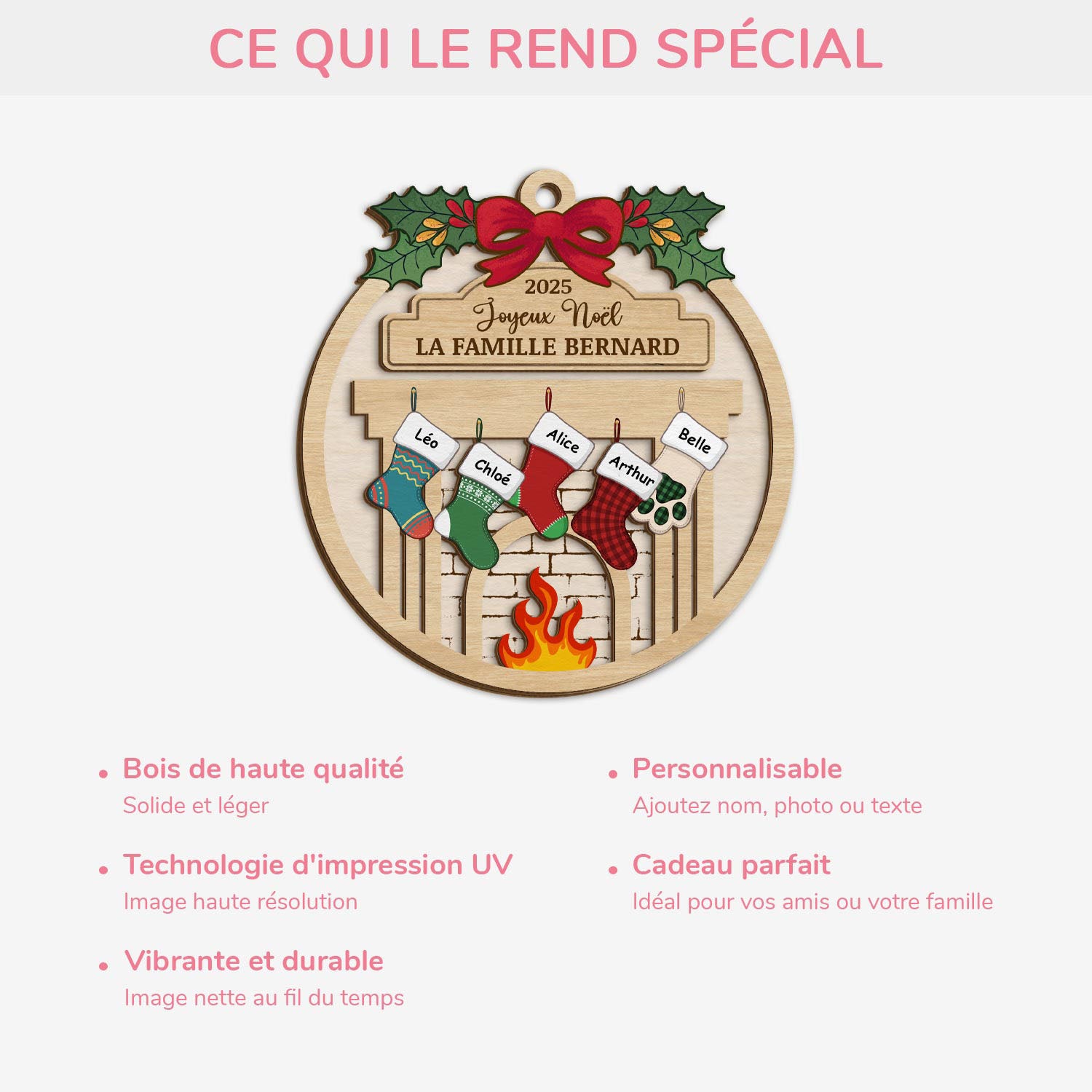 5512OFR4 ornement noel en bois a 2 couches personnalise famille joyeux noel famille 5512otqai