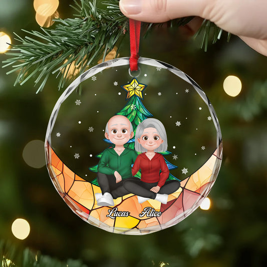 5514OFR2 ornement noel en verre personnalise couple notre noel couple 5514o8vmg