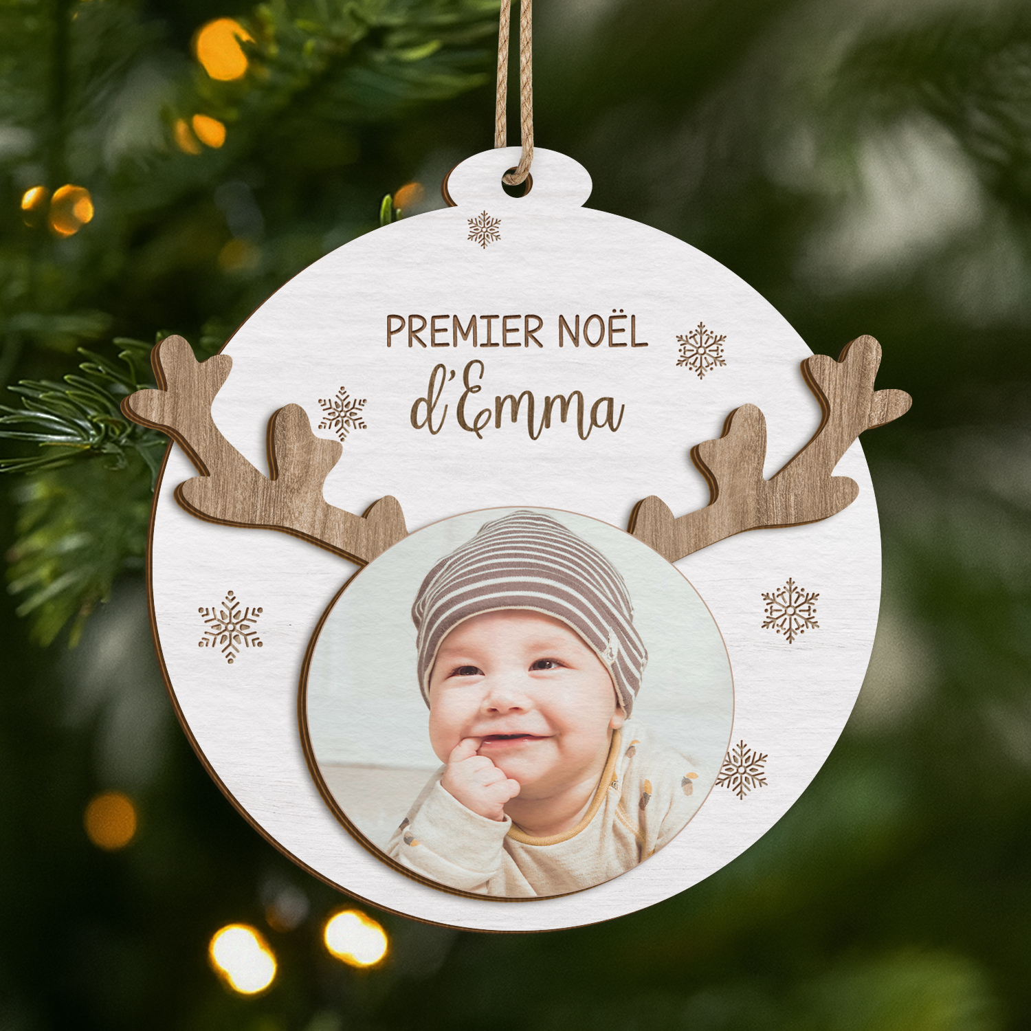 5518OFR1 ornement noel en bois a 2 couches personnalise avec photo mon premier noel bebe 5518okvck_a1561f4f 1c7a 43ac 8ff8 9fac58865e3c