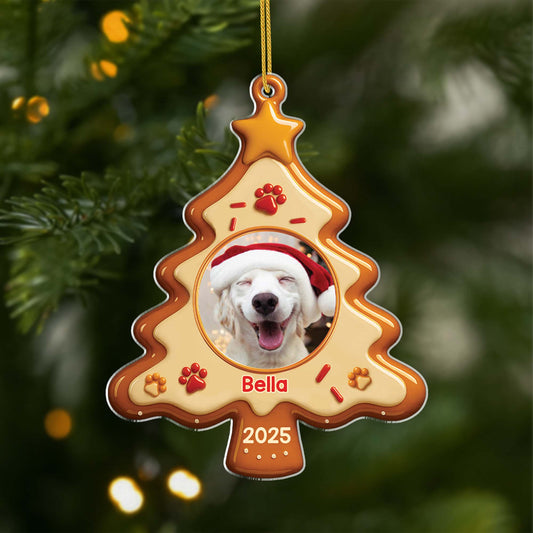 5531OFR1 ornement noel en acrylique personnalise biscuit sapin chien 5531o3lac