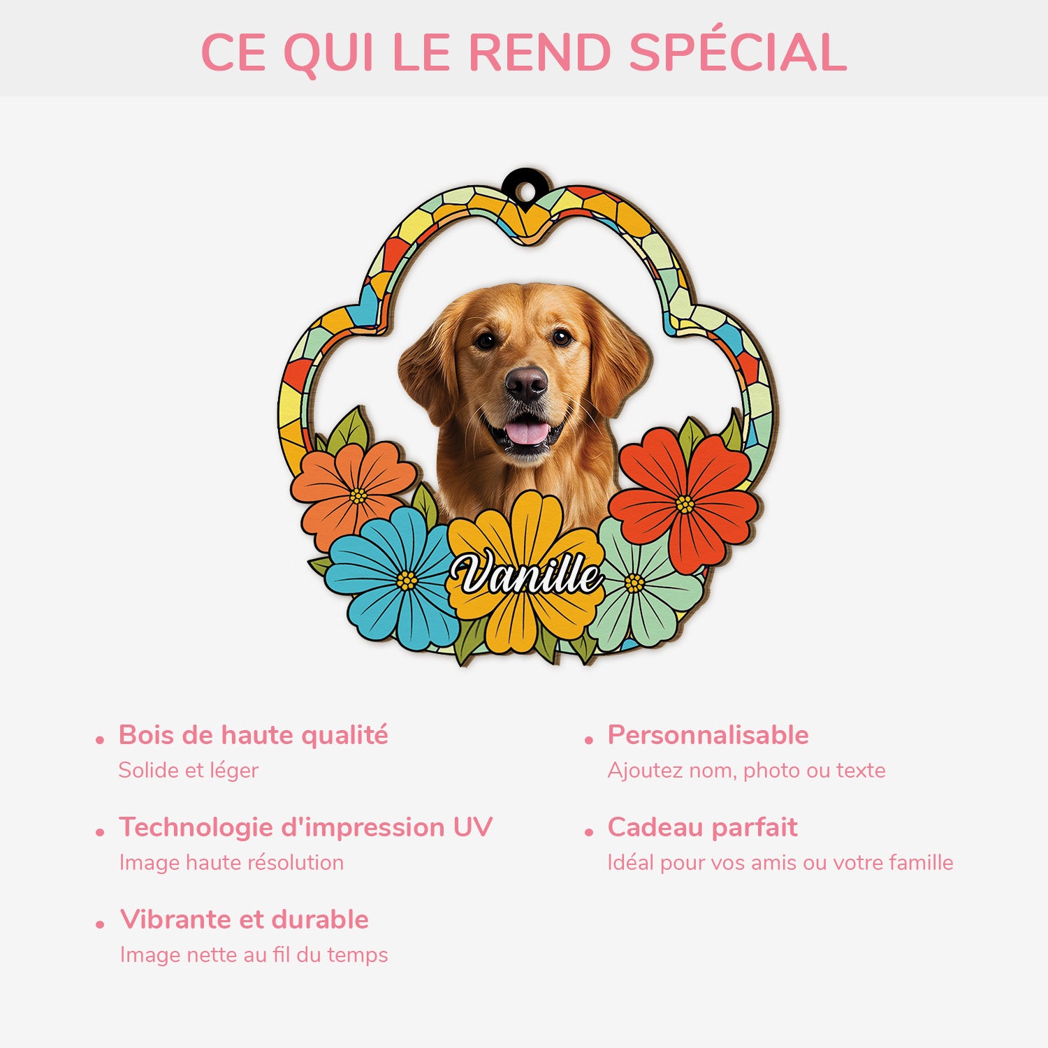 5542OFR4 ornement en bois a 1 couche personnalise portrait floral de mon chien 5542o8lmc_b61f5f9f 4247 4f25 945e d5d584dd7cd1