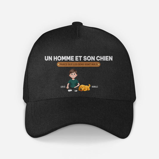 5552JFR1 casquette personnalisee un homme et son chien 5552jtvnc