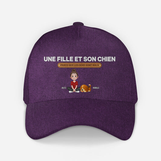 5552JFR2 casquette personnalisee un homme et son chien 5552jtvnc