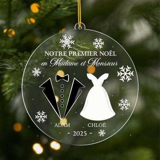 5565OFR1 ornement noel en acrylique personnalise couple premier noel mariage 5565o6qag