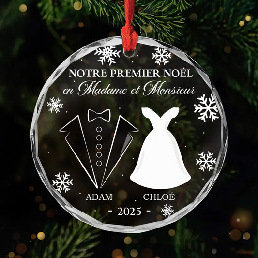 5565OFR1 ornement noel en verre personnalise couple premier noel mariage 5565o6qag