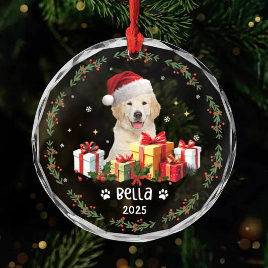 5571OFR1 ornement en verre personnalise chien avec photo le noel de mon chien 5571okvac