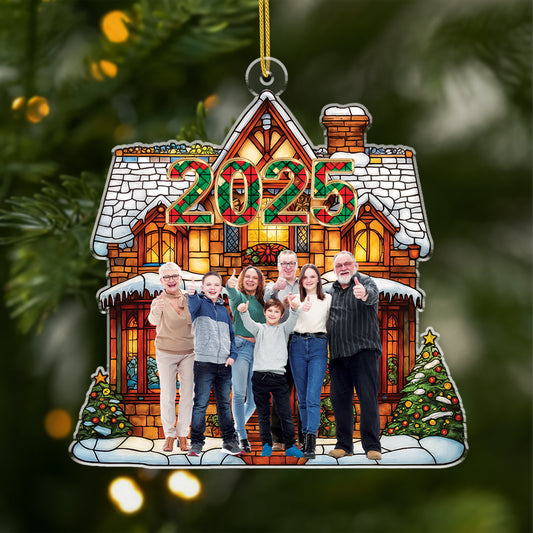 5605OFR1 ornement en acrylique personnalise famille avec photo notre noel maison 5605ottzi