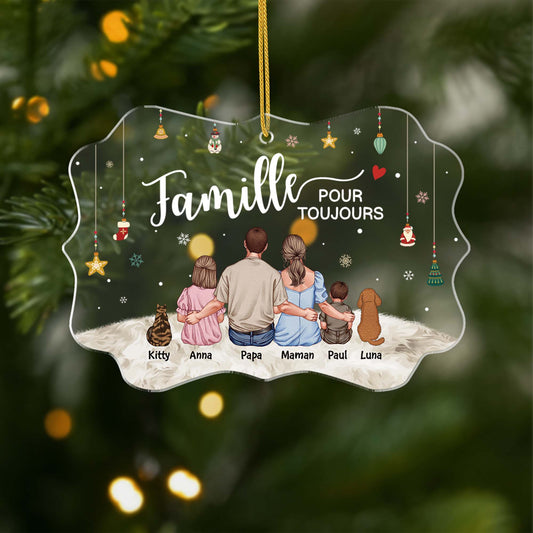 5611OFR1 ornement en acrylique personnalise famille notre famille pour toujours 5611o8tni
