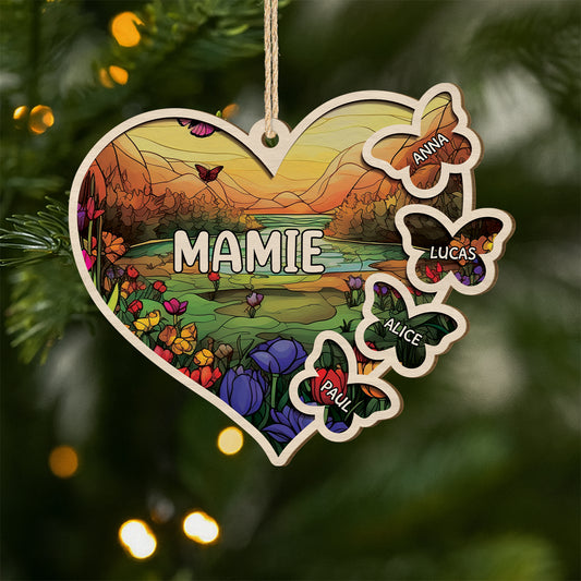 5614OFR1 ornement en bois a 1 couche personnalise mamie et ses papillons 5614o8kna