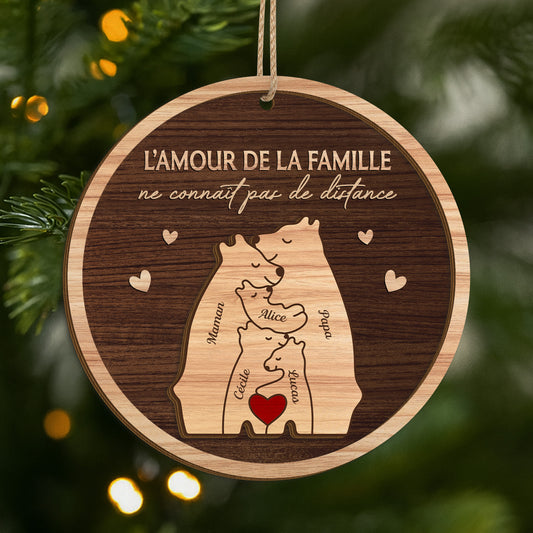 5617OFR1 ornement noel en bois a 2 couches personnalise l_amour de la famille ours 5617o6qti