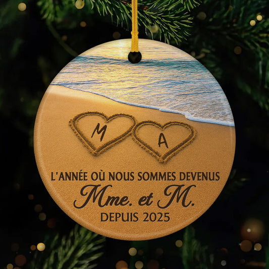5631OFR1 ornement ceramique personnalise couple lannee comme monsieur et madame 5631o8zmg