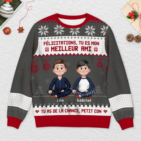5638WFR2 pull moche de noel personnalise felicitations meilleure amie 5638w8vaf