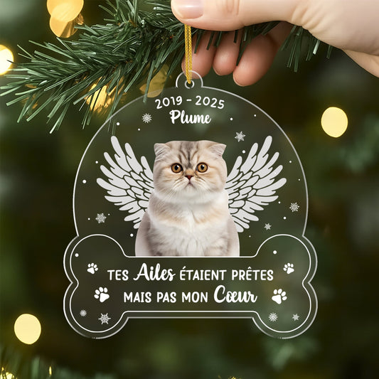 5647OFR2 ornement acrylique chien commemoratif personnalise avec photo mon adieu le plus difficile 5647okyzc