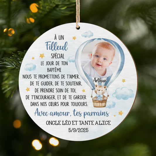 5670OFR1 ornement noel en bois a 1 couche personnalise enfant avec photo le jour de ton bapteme 5670o6hak