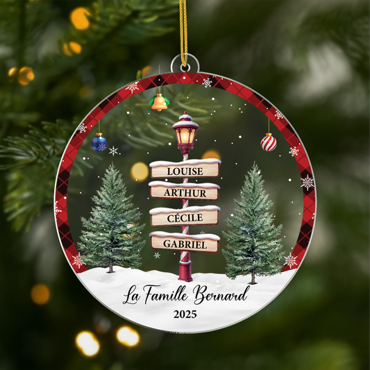 5678OFR1 ornement noel acrylique personnalise notre lampadaire noel famille 5678ott5i