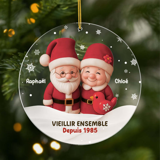 5679OFR1 ornement noel acrylique personnalise couple gnome vieillir ensemble 5679okl0g