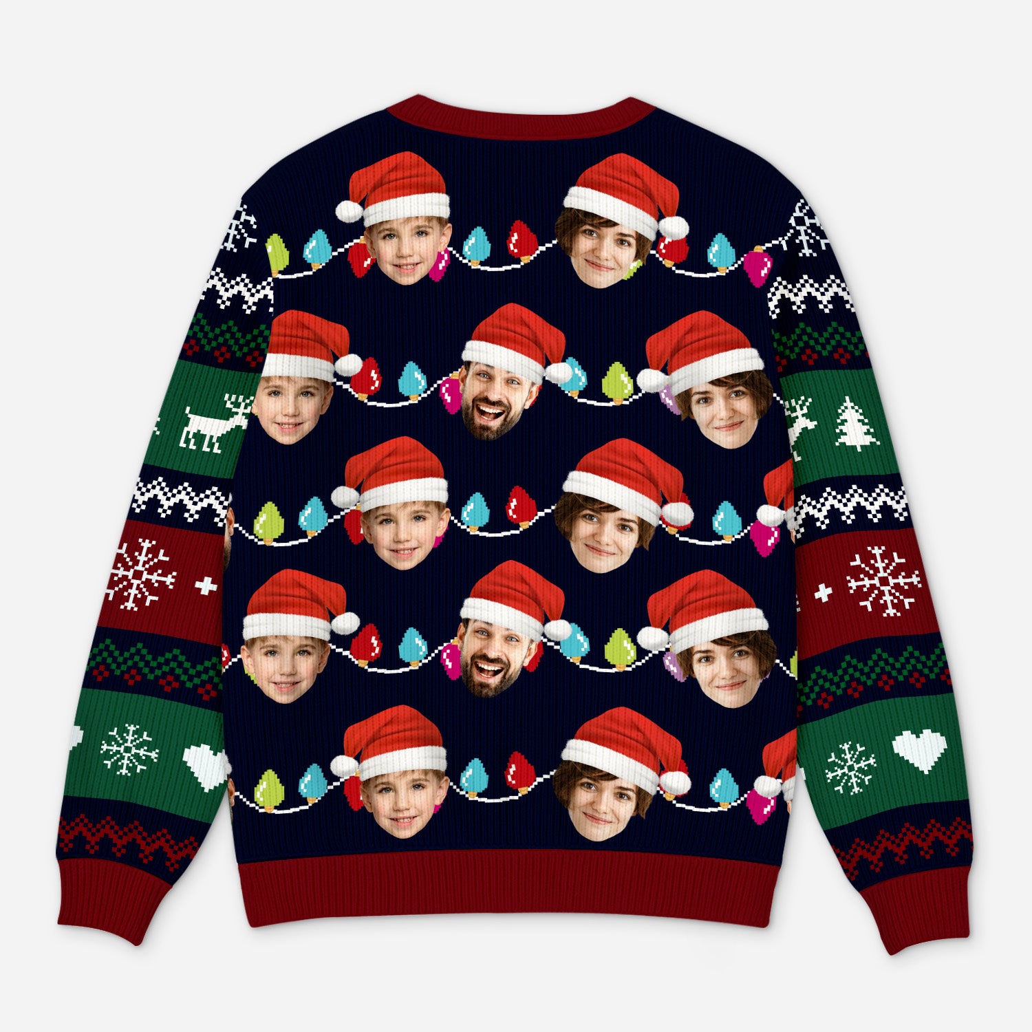 5696WFR3 pull moche personnalise avec photo notre pull noel de famille 5696w3vti