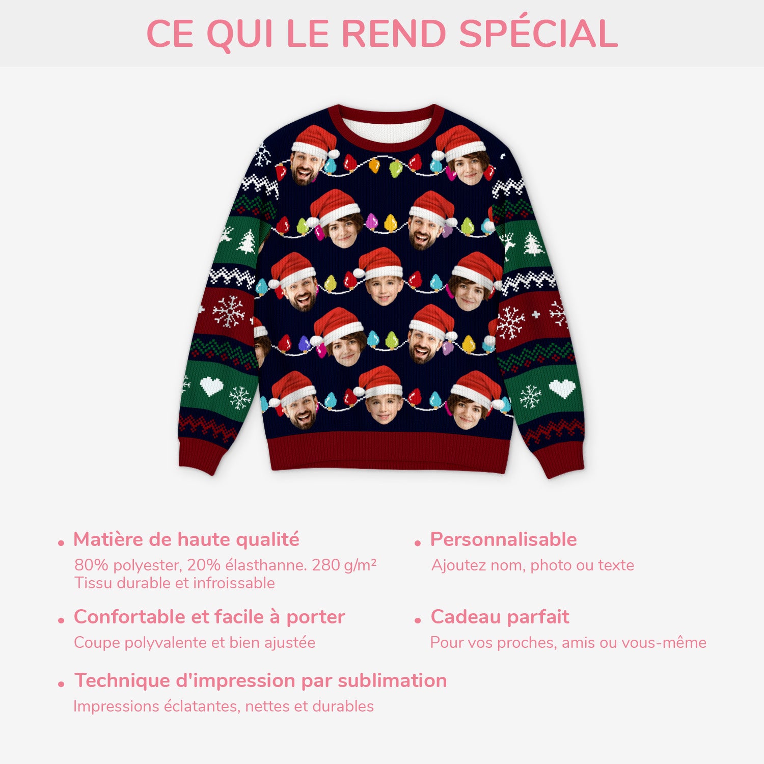 5696WFR5 pull moche personnalise avec photo notre pull noel de famille 5696w3vti