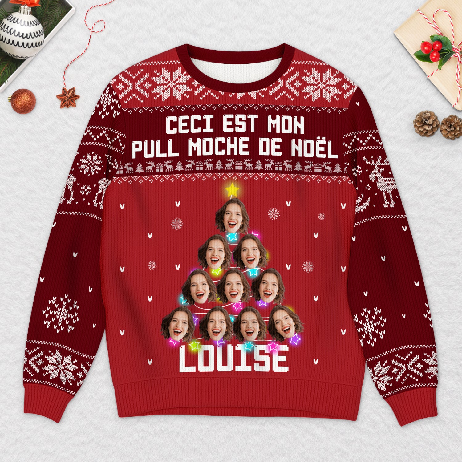 5712WFR2 pull moche personnalise avec photo mon pull moche de noel 5712w6vza