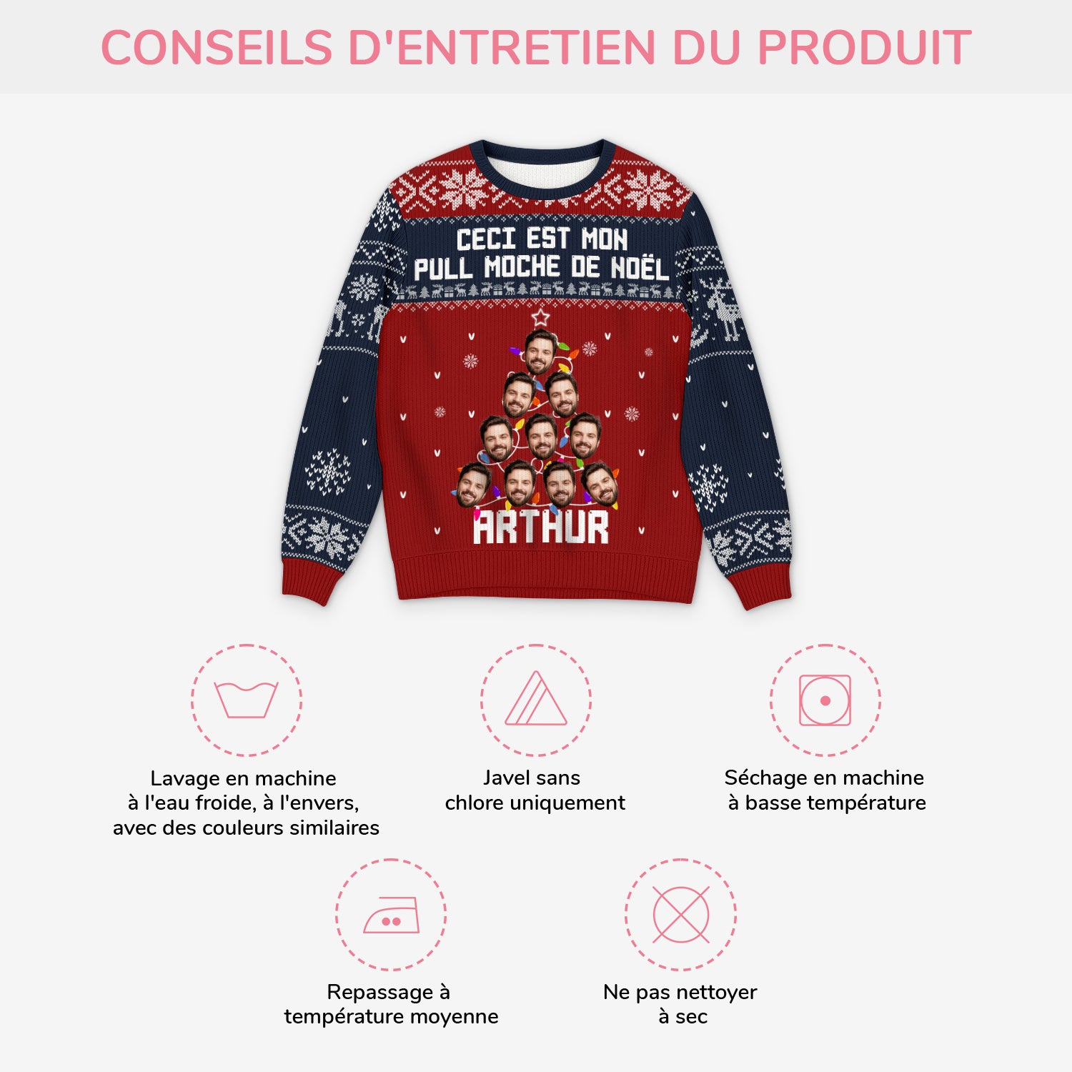 5712WFR4 pull moche personnalise avec photo mon pull moche de noel 5712w6vza