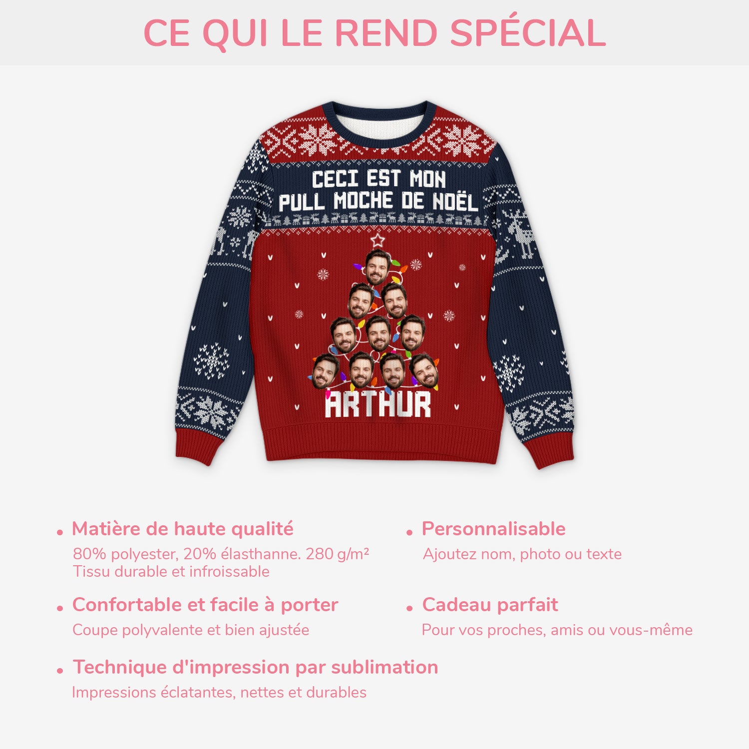 5712WFR5 pull moche personnalise avec photo mon pull moche de noel 5712w6vza