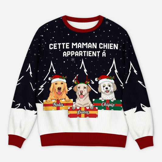 5716WFR1 pull moche de noel personnalise ce papa maman chien appartient a 5716w6lcc