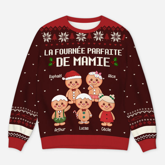 5718WFR1 pull moche de noel personnalise la fournee parfaite de mamie papi 5718w6uab