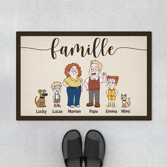 5724DFR1 paillasson personnalise cest ma famille 5724dki7i