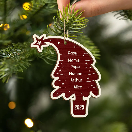 5737OFR2 ornement en bois a 2 couches personnalise pour famille sapin de noel familial 5737o8qti
