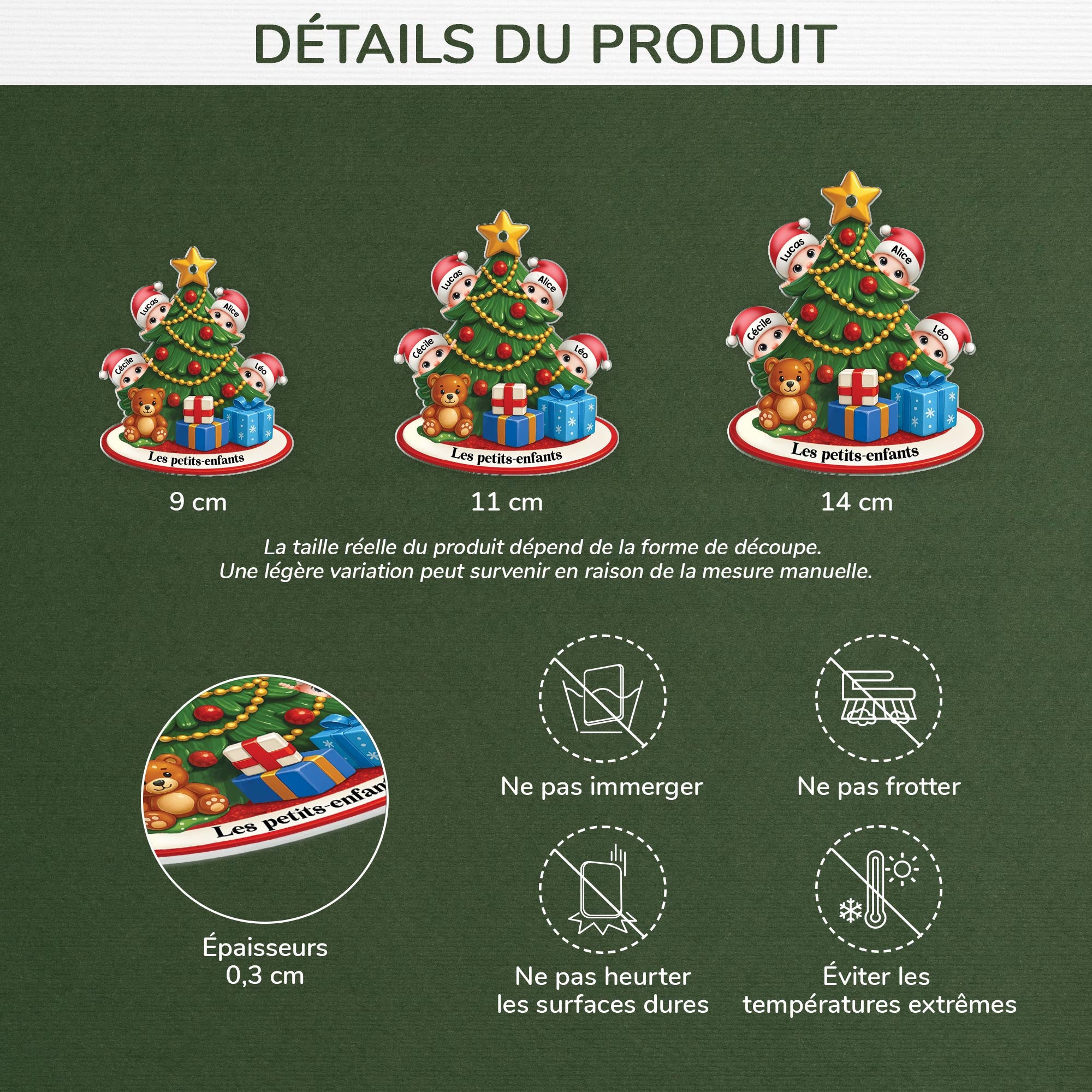 5746OFR3 ornement acrylique personnalise sapin de noel avec petits enfants 5746o6qaa