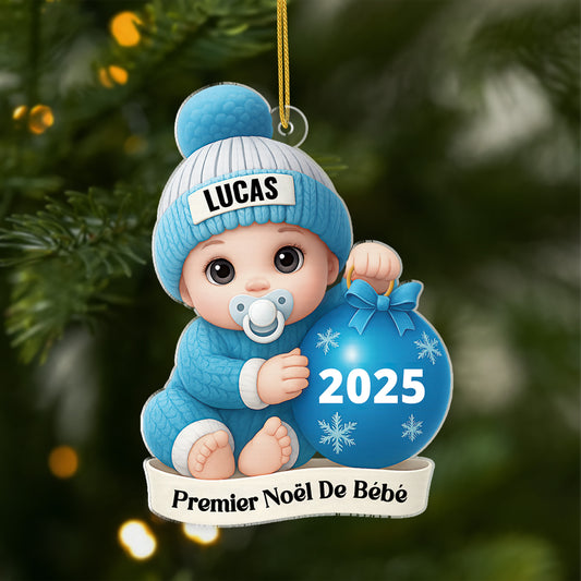 5752OFR1 effet dimpression 3d ornement acrylique personnalise pour enfant premier noel 5752okvmk