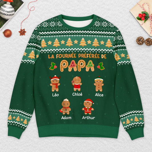 5764WFR2 pull moche de noel personnalise la fournee preferee de mamie 5764wkzza