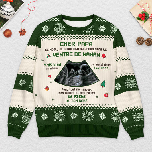 5773WFR2 pull moche de noel personnalise avec photo chers papa et maman 5773wkvza