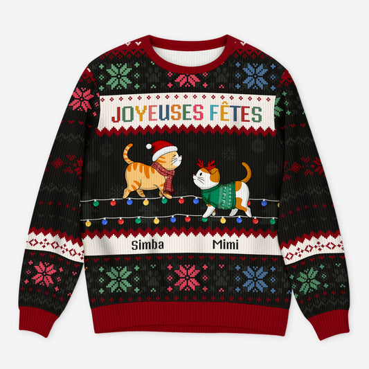 5774WFR1 pull moche de noel personnalise joyeux noel avec mes chats 5774w8qnd