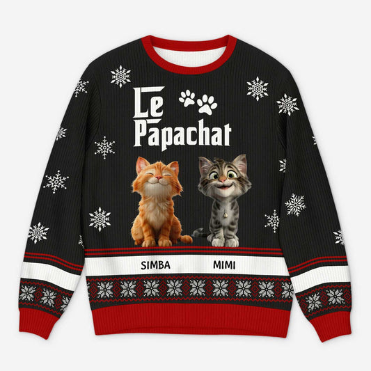 5782WFR1 pull moche de noel personnalise la maman chat 5782wkfcd