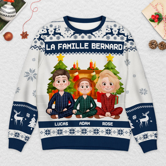 5783WFR2 pull moche de noel personnalise famille noel ensemble 5783w8mzi