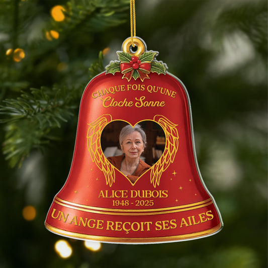 5815OFR1 ornement noel acrylique personnalise commemoratif avec photo un ange recoit ses ailes 5815o6vza