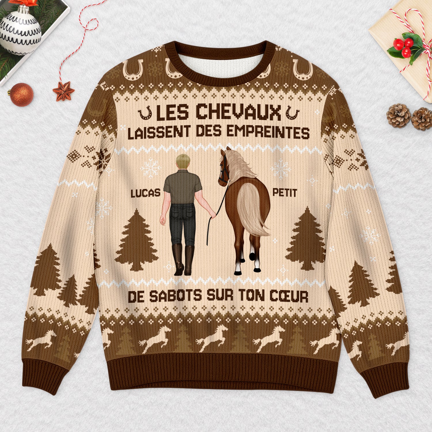 5830WFR2 pull moche de noel personnalise des empreintes de sabots 5830w6tna