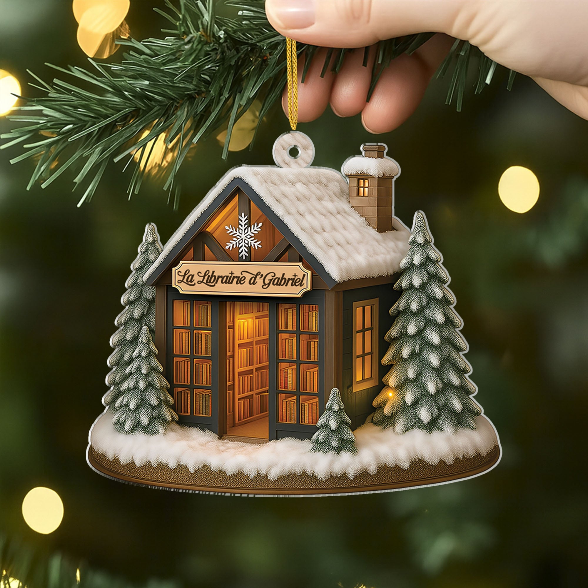 5833OFR2 ornement acrylique personnalise pour les amoureux des livres femme et homme ma librairie 5833okvqa