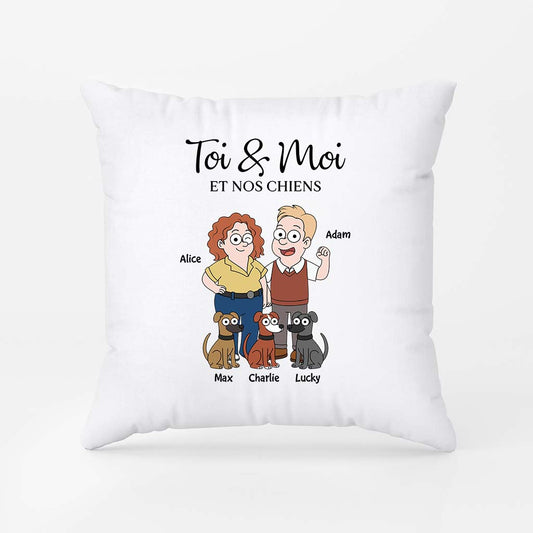 5854PFR1 coussin personnalise couple toi moi et le chien 5854pkq7c