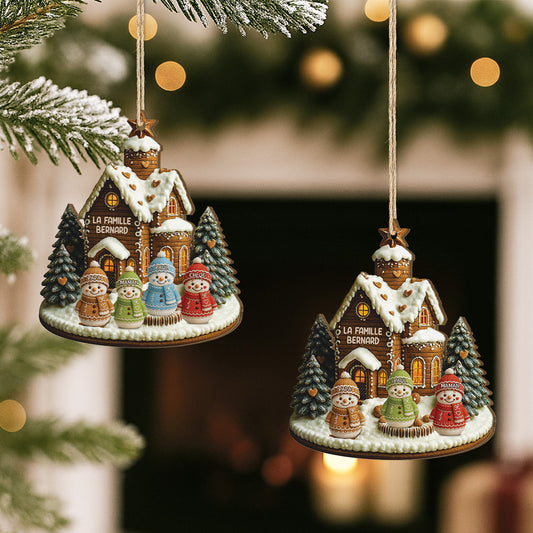 5865OFR2 effet dimpression 3d ornement noel en bois a 1 couche personnalise famille du bonhomme de neige 5865okl5i